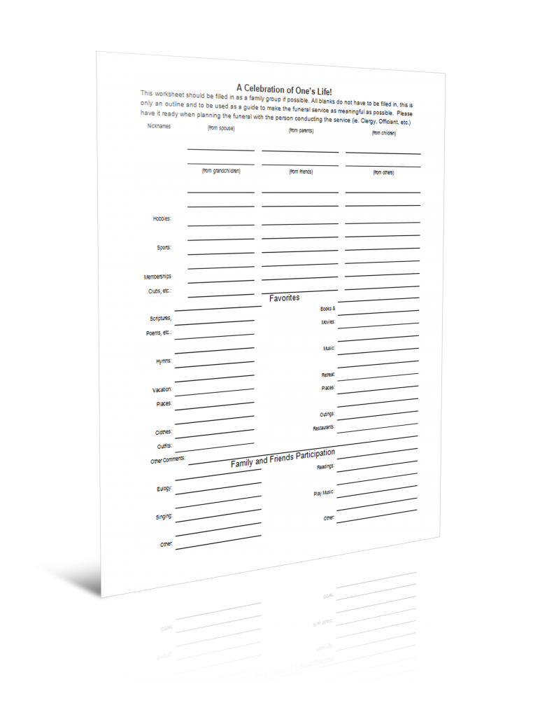 Lancaster Service Personalization Sheet